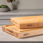 John Boos RA-Board Series Rectangular Wood Bamboo Maple Cutting Board 20”x15” – 2.25” Thick, 20-lb Reversible Butcher Block with Edge-Grain & Finger Grips – Made in the USA