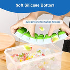 Ice Cube Tray, Ice Cube Trays for Freezer 4 Pack with Lids, Ice Tray Easy-Release, Ice Trays for Freezer Stackable, Silicone Ice Cube Tray for Drinks, Coffee - BPA-Free and Odor-Free
