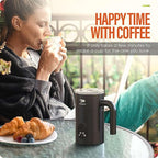 Milk Frother, Electric Milk Frother and Steamer 4 in 1 Automatic Coffee Steamer Frother, 11.8OZ / 350ML Warm and Cold Foam Frother for Coffee,Latte, Cappuccino, Macchiato, Hot Chocolate