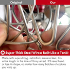 Heavy Duty Whisk Attachment for KitchenAid 5Plus-6QT Bowl-Lift Stand Mixers- Extra Thick Stainless Steel Wire Whip for Fast Whipping, Perfect for Large Batches, Dishwasher Safe