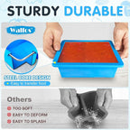 Walfos Silicone Freezer Tray With Lid - Easy to demold and Easy Meal Prep Container, 2pcs 1 Cup & 2pcs 2 Cup Silicone Mold for Soup and Food Storage -BLUE 4pcs