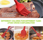 Silicone Basting Pastry Brush - Cooking Brush for Oil Sauce Butter Marinades, Food Brushes for BBQ Grill Kitchen Baking, Baster Brushes Baste Pastries Cakes Meat Desserts, Food Grade, Dishwasher Safe
