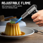 Butane Torch, Butane Refillable Kitchen Cooking Torch, Torch Lighter with Safety Lock And Adjustable Flame For BBQ, Baking, Brulee Creme, Crafts and Soldering(Butane Gas Not Included)
