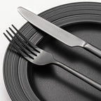 KINGSTONE Black Silverware Set, 20-Piece Forged Flatware Set Cutlery Set Premium Stainless Steel, Service for 4, for Kitchen, Home, Wedding, Party, Mirror Polished and Dishwasher Safe