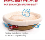 KneadAce Cotton Rope Banneton Bread Proofing Basket Set, 2 x Round Bread Basket with Liners & Covers for Artisan Bread Baking, Sourdough Bread Baking Supplies
