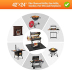 42 X 24 inches Hearth Rugs for Fireplaces Fire Resistant / Gas Grill Splatter Mat Fireproof Waterproof Oil-Proof, Fireproof Mat Heat Resistant BBQ Floor Mat Protect Mat Floor Protective Rug Reusable