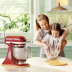 GuanQiao Food-Grade Bamboo Slider for KitchenAid 4.5-5 Qt Tilt Head Stand Mixer, Appliance Sliding Mat for Kitchenaid Artisan, Kitchen Countertop Storage Accessories Mixer Moving Tray Attachments