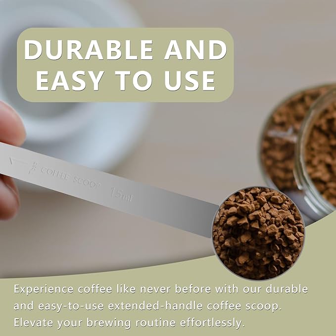 1PCS 2 Tablespoon Coffee Scoop, 9.5" Long Handle Measuring Spoon, Two tbsp (30 ml) Stainless Steel Scooper