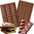 Chocolate Molds, 2 Pack Deep Silicone Chocolate Bar Molds, Non-Stick Chocolate Molds for Dubai Pistachio Stuffed Knafeh Bars, Energy Protein, Wax Melts, Homemade Candy Snacks, 2 Style