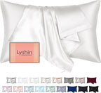 Mulberry Silk Pillow Cases Queen Size with Hidden Zipper, Ultra Smooth and Soft Breathable Cooling Silk Satin Pillowcase for Hair and Skin, Gifts for Women Men (Ivory, 20x30 Inches, 1 Pack)