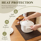 KXN Placemats Set of 8, Dual-Layer Thickened Faux Linen Table Mats, Heat Resistant & Wrinkle-Free, Machine Washable Cloth Place Mats for Kitchen Dining Indoor Outdoor (Brown)