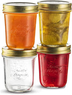 Bormioli Rocco Quattro Stagioni set of 4 Clear Airtight Mason Jars, 10.75 Oz. Made from Durable Glass, Made In Italy