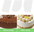 Cake Scraper, Cake Smoother Scraper Set, Dough Scraper Icing Scraper Polisher Tool, Cake Decorating Comb, Icing Smoother Plastic Sawtooth Cake Icing Kitchen Baking Cake Edge (white)