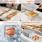 8x8 Aluminum Pans with Lids - 20 Pack Disposable Baking Pans, Heavy Duty Tin Foil Pans with Lids for Cake Baking, Cooking, Heating, Storing, Prepping Food