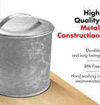 Amici Home Newport Galvanized Metal Canister | Dry Food Storage Container - 56 Ounce Capacity | Farmhouse Décor | Rustic Metal Canister for Kitchen Countertop (Silver)