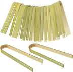 20 Pcs Mini Bamboo Tongs, Disposable Wooden Tongs for Charcuterie,Toast, Bread, Pickles,Tea, Natural Bamboo Cooking Utensilsfor Catering, Buffet, Wedding Parties Supplies(3.94 Inch)
