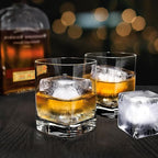 Ice Cube Tray for Freezer,2 Pack Large Ice Cube Molds for Whiskey,2Inch Square Ice Cube Tray,Easy-Release Ice Mold,16 Giant Ice Cubes for Bourbon Cocktail(Grey)