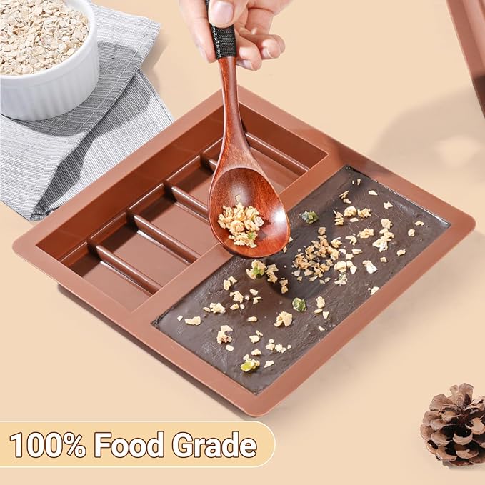 FUNBAKY Dubai Silicone Chocolate Bar Mold - 1-Inch Deep Cavities, Large Thick Candy Bar Mold, Ideal for Filling Pistachio Chocolate, Includes Scraper, 1 Pack