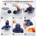Automatic Grape Peeler Machine, Electric Garlic Peeler & Cherry Tomato Skin Remover Tool for Small Fruits, Efficient Peeling Kitchen Gadget for Home Use (Blue)