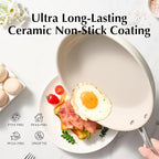 Redchef Nonstick Frying Pan Skillet, Ceramic Non-Stick Saute Pans, 11 inch Cooking Fry Pan with Stay Cool Handle, All Stovetops (Gas, Electric & Induction), Dishwasher/Oven Safe, PFAS-Free, Non Toxic