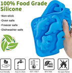 JOERSH 2Pcs Dinosaur Silicone Candy Molds Gummy Dinosaur Molds 8-Cavity Shaped with T-rex, Stegosaurus, Triceratops, Brontosaurus, Non-Stick for Chocolate, Cookie, Snacks, Cake Decorations