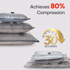 12-Pack Travel Vacuum Storage Bags, Lightweight Space Saver Bags for Luggage (Pump Not Included)