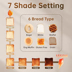 SEEDEEM Toaster 2 Slice with Touch Screen, Faster Heating Speed, 7 Shade Setting, 6 Bread Type, 1.5”Wide Slots Toaster, Removable Crumb Tray, 1350W, Dark Chocolate
