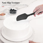 600ºF Heat Resistant Spatulas, High Heat Food Safe Semless Kitchen Silicone Scraper Set for Cooking Baking Mixing Scraping Stirring Nonstick Cookware Pan Bowl (3Pcs,Black)