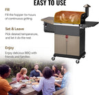 Z GRILLS 8-in-1 Outdoor BBQ Grill with PID 2.1 Controller, Wood Pellet Smoker, Auto Temperature Control, Huge Storage Cabinet Side Shelf with Tool Hooks, 572 sq in Cooking Area for Camping Party
