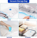 SZO 10 Pack Vacuum Storage Bags (5 Large/5 Medium),Durable & Reusable Storage Bags,Vacuum Seal Bags For Clothing Travel, Space Saver Bags For Luggage, Blankets,Bedding,Moving Bags（No Pump Include）