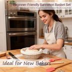 Sourdough Bread Baking Supplies - 9" Round & 10" Oval Banneton Bread Proofing Baskets with Washable Liners and Covers for Artisan Homemade Bread