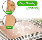 Renook Copper Grill Mats for Outdoor Grill, Set of 8 BBQ Grill Mat for Outdoor Gas Grill, Non-Stick Copper Cooking Sheets, 15.75 X 13 Inch