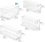 iDesign Stackable Pantry Bins with Handles, 4 Different Sizes, 5 Pack, Clear, Made in USA