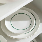 Stone Lain Luna 24-Piece Porcelain Dinnerware Set, Plates and Bowls Set, Dish Set for 8, Green