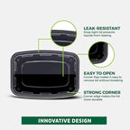 Freshware Meal Prep Containers [150 Pack] 1 Compartment with Lids, Food Storage Containers, Bento Box, BPA Free, Stackable, Microwave/Dishwasher/Freezer Safe (24 oz)