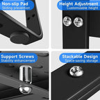 Expandable Kitchen Shelf Organizers, Kitchen Cabinet Organizer Stand Rack Organization for Countertop Office Desktop, Black 2 Pack