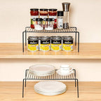 Cabinet Storage Shelf Rack Set of 6, Medium (13 x 9.4 inch) Rustproof Metal Wire Kitchen Cabinet Organizer and Storage, Cupboard Spice Shelf Rack for Plate, Dish, Counter & Pantry Organization