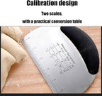 Stainless Steel Biscuit Cutter Set Pastry Scraper and Dough Blender Sturdy & Long-Lasting with Ergonomic Rubber Grip Professional Baking Dough Tools, Gift Package 4 Pcs/Set
