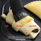 Silicone Cooking Brush with Wooden Handle: Pastry Brush, For Glazing Pastries and Basting Meats, Heat Resistant Cookware, Gentle Head & Bristle Design, BPA Free, Non-slip Grip