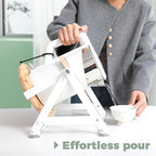 Multi-Purpose Kettle Tipper for Disabled and Seniors, Premium Metal Kettle Tipping Bucket Holder Suitable for Electric Kettle 1.5-2 Liters, Daily Living Drinking Aids for Effortless Pour Every Time
