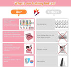 Cake Decorating Supplies Tools Kit: 358pcs Baking Accessories with Storage Case - Piping Bags and Icing Tips Set - Cupcake Cookie Frosting Fondant Bakery Set for Adults Beginners or Professional, Pink
