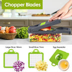 Vegetable Chopper Pro – Putsea 7 Stainless Steel Blades for Veggie chopper– Ergonomic Kitchen Gadget with Container, Easy Clean, Time Saving Mandoline Slicer Vegetable Cutter and Dicers