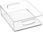 iDesign Stackable Pantry Bins, 2 Small, 2 Medium, and 2 Large Bins, 6 Pack, Clear, Made in USA