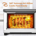 NUWAVE Bravo XL Air Fryer Convection Toaster Oven Countertop, 112-in-1 Smart Grill Combo with Original Flavors & Marks, Adjustable Heating Zones for Pizza, Roast, Bake, 50-500°F, Stainless Steel, 30QT