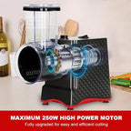 YOTAN Electric Cheese Grater, Electric Slicer Shredder with 6 Blades, 250W Salad Shooter, Enlarged Inlet and Dispenser, Automatic Vegetable Slicer for Cheeses, Fruits, Vegetables