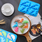 JOERSH 2Pcs Dinosaur Silicone Candy Molds Gummy Dinosaur Molds 8-Cavity Shaped with T-rex, Stegosaurus, Triceratops, Brontosaurus, Non-Stick for Chocolate, Cookie, Snacks, Cake Decorations