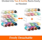 Lifewit Stackable Water Bottle Organizer for Cabinet, Plastic Bottle Holder Fits Bottles & Tumblers up to 3.8" Diameter, Pantry, Countertop & Fridge, 4 Tier Holds 16 Bottles