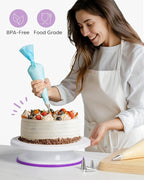Kootek 71PCs Cake Decorating Kit, Baking Supplies Tools - Includes Cake Stand Turntable, 12 Icing Piping Tips Set, 2 Frosting Spatulas, 3 Scrapers, 50+2 Piping Bags, Coupler, Video Tutorial, Booklet