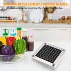 WICHEMI Replacement Chopper Blade 3/8" Stainless Steel Onion Chopper Dicer Blades and Pusher Block for Tomato Dicer French Fry Cutter