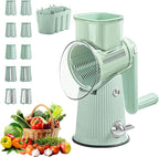 Sakesfor 5 In 1 Food Chopper,2025 New Sakesfor 5 In 1 Rotary Cheese Grater Vegetable Slicer,5 in 1 Hand Crank Food Chopper,Easy To Clean Kitchen Gadgets(Green)